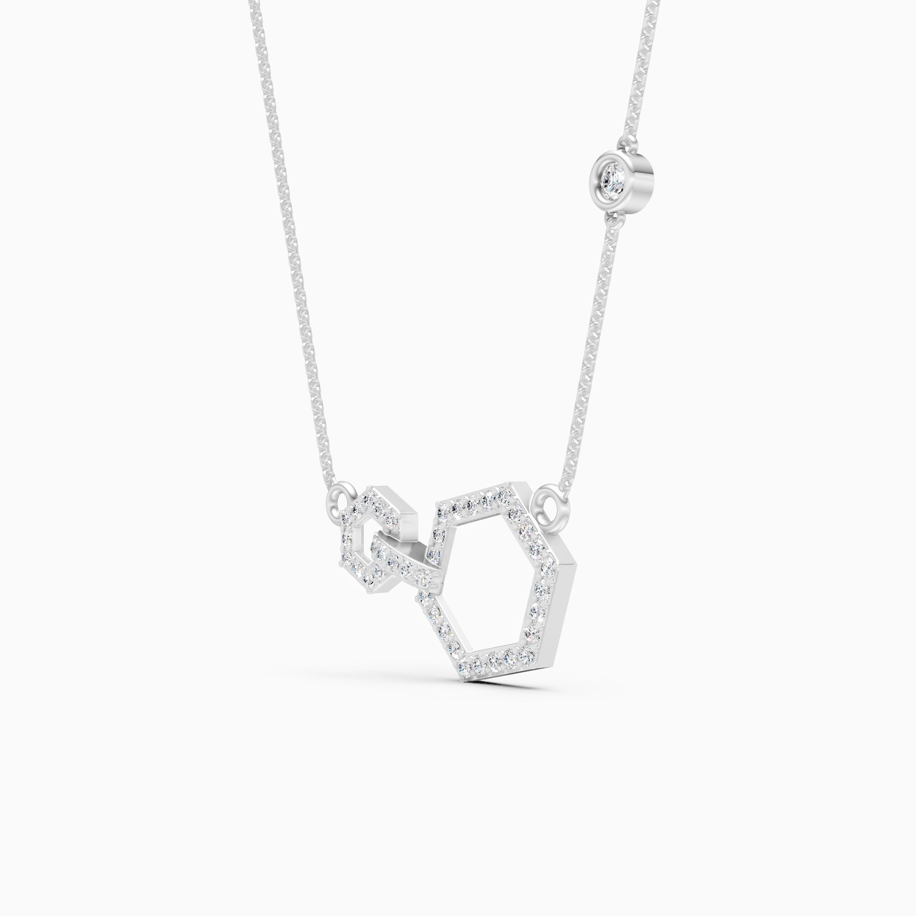 Modern Hexagon Lab Grown Diamond Pendant